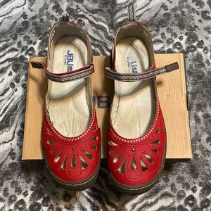 Jambu Red Agatha Flower Detail Mary Jane Sandals, Size 11, Worn, Box, No trade